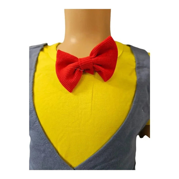3T  Boys Blue, Yellow, Red BowTie Shorts and Tshirt Faux Suit 2pcs Set - Picture 3 of 7